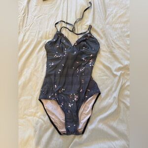 One Piece Swimsuit - Black Floral